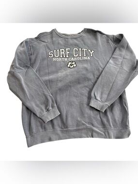 Surf City Blue Crewneck Sweater Olivelynn Size XL Women